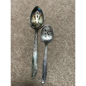 Wm. A. Rogers Oneida Ltd Silver Plated Serving Set Spoons 2 Vintage